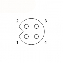 Panel Mount Connector - M5 4pins female straight rear panel mount connector, unshielded, solder